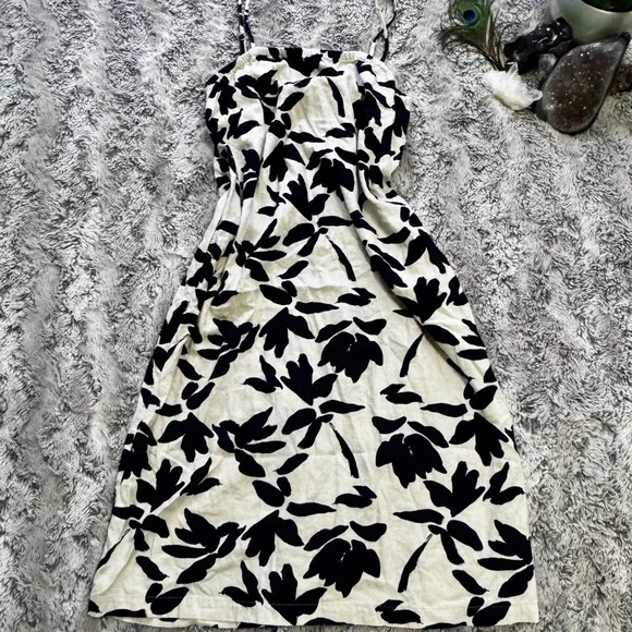 A New Day Black & White Floral Print Midi Dress XS - Picture 2 of 6